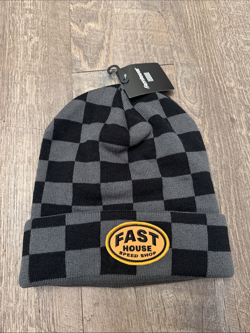Checkerboard Beanie - Gray & Black